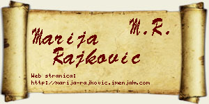 Marija Rajković vizit kartica
